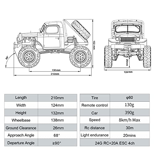 1/24 Power Wagon 4WD RC Crawler RTR Truck (Yellow) Q62335