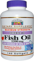 Fish Oil Omega 3-6 1200Mg Softgels 140 Count 2 Pack Y73652
