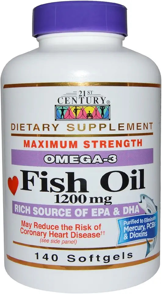 Fish Oil Omega 3-6 1200Mg Softgels 140 Count 2 Pack Y73652
