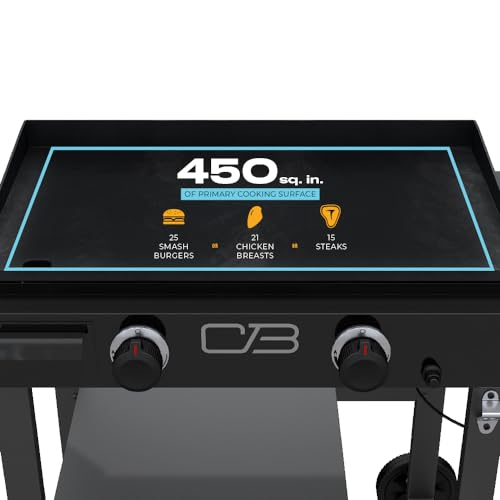 28" Propane Gas Griddle with Cart 2 Burner Flat Top Grill, Black Y39734