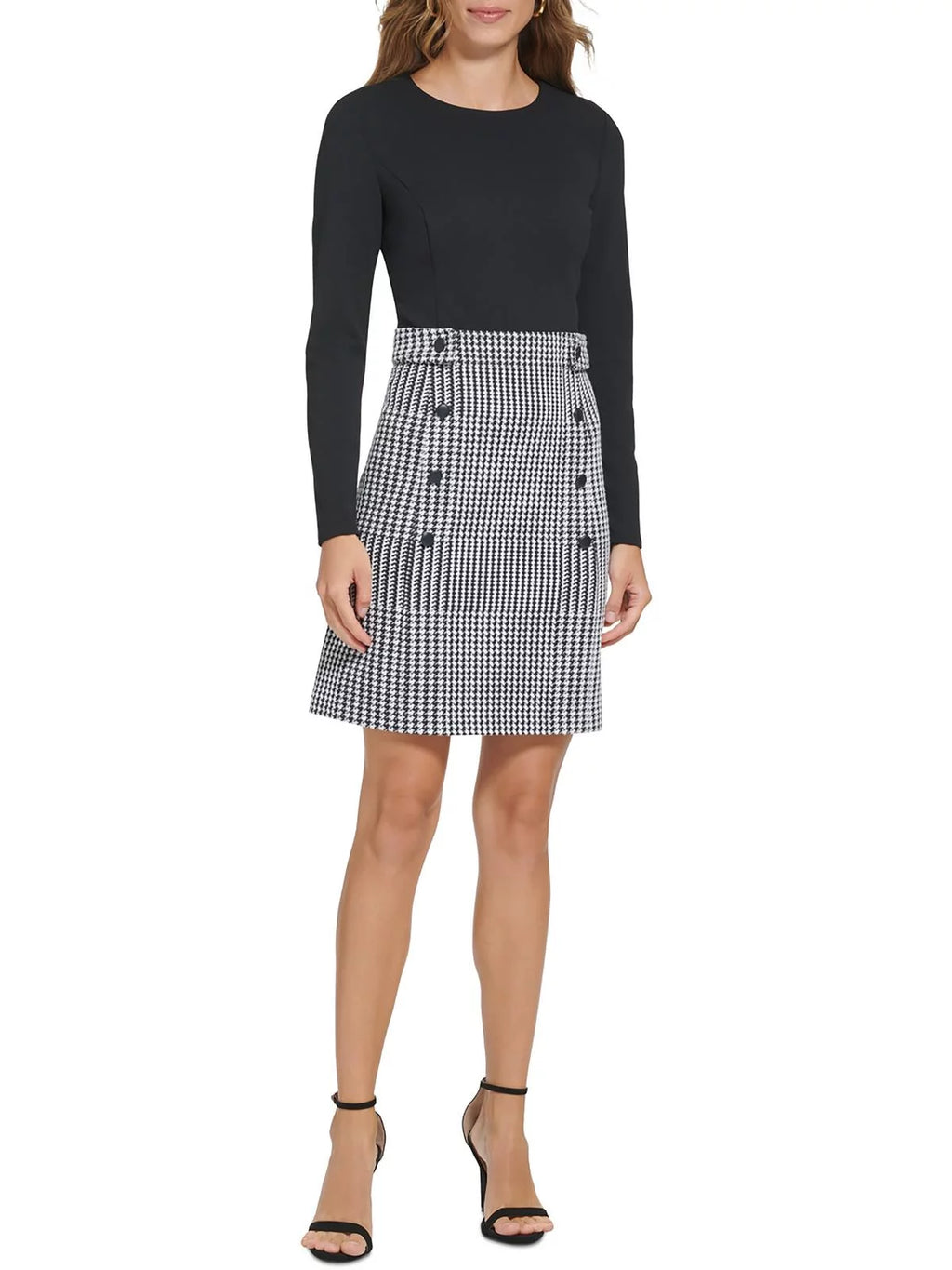 Petites Knit Long Sleeves Shift Dress R5192