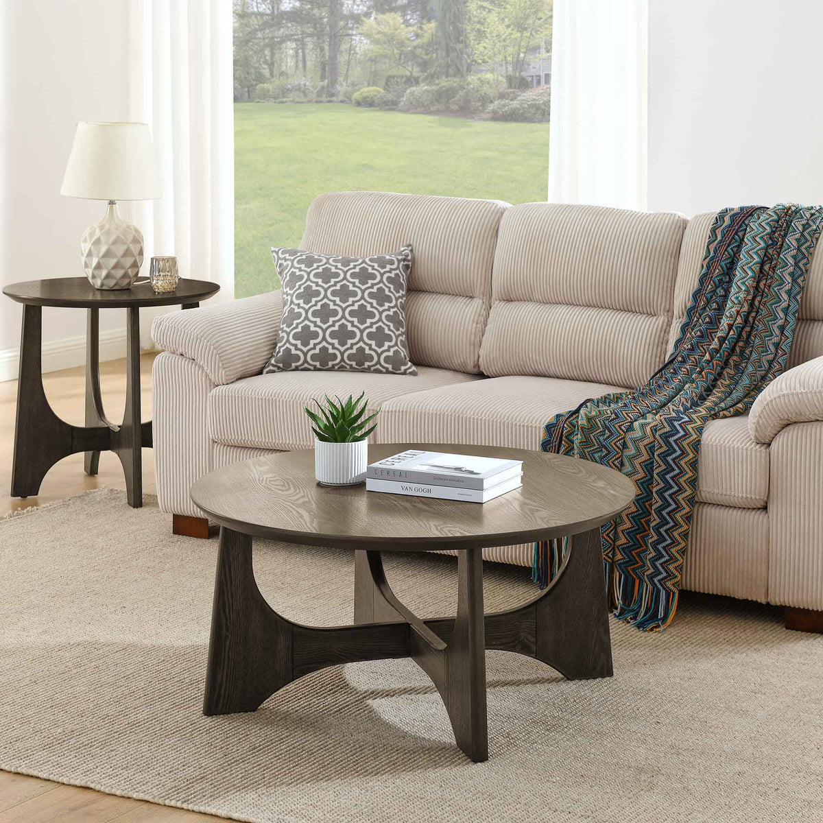 36" Round Wooden Coffee Table X688