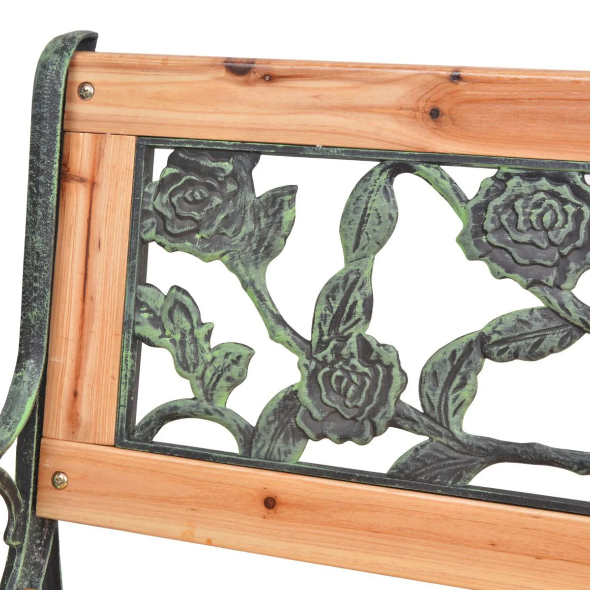 2 Persons Rose-Patterned Metal Garden Bench Z942251