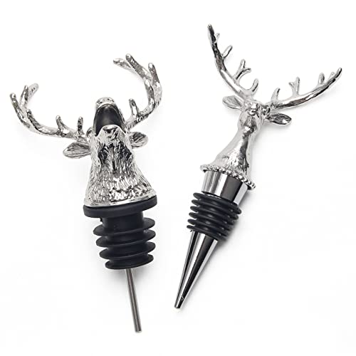 Deer Head Wine Pourer and Stopper with Silicone Rubber Fitting W3536