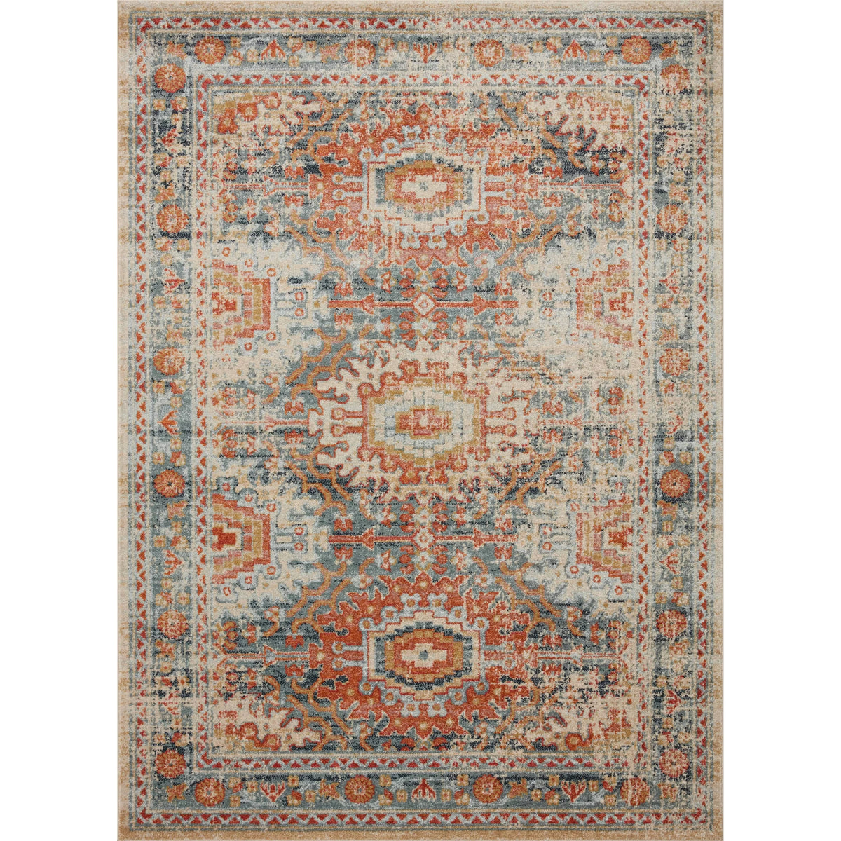 Antiqued Distressed Area Rug 7'10" x 10' B327