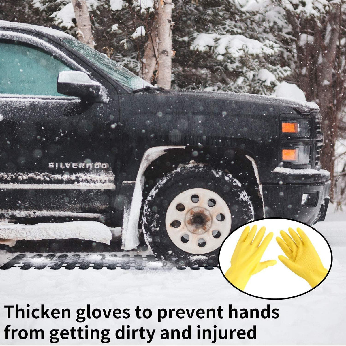 Tire Traction Mats Portable for Snow Ice Mud and Sand 2PCS 27.6in M458