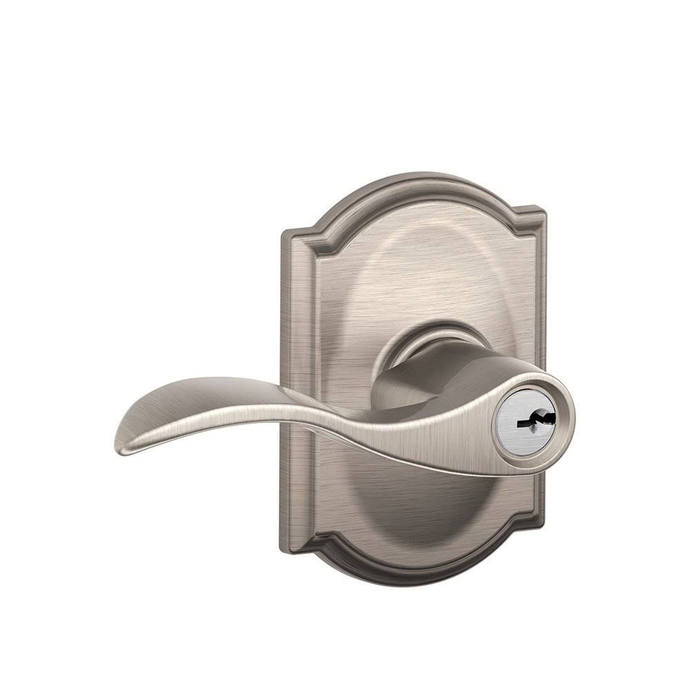 Satin Nickel Single Cylinder Keyed Entry Door Lever Set U33987