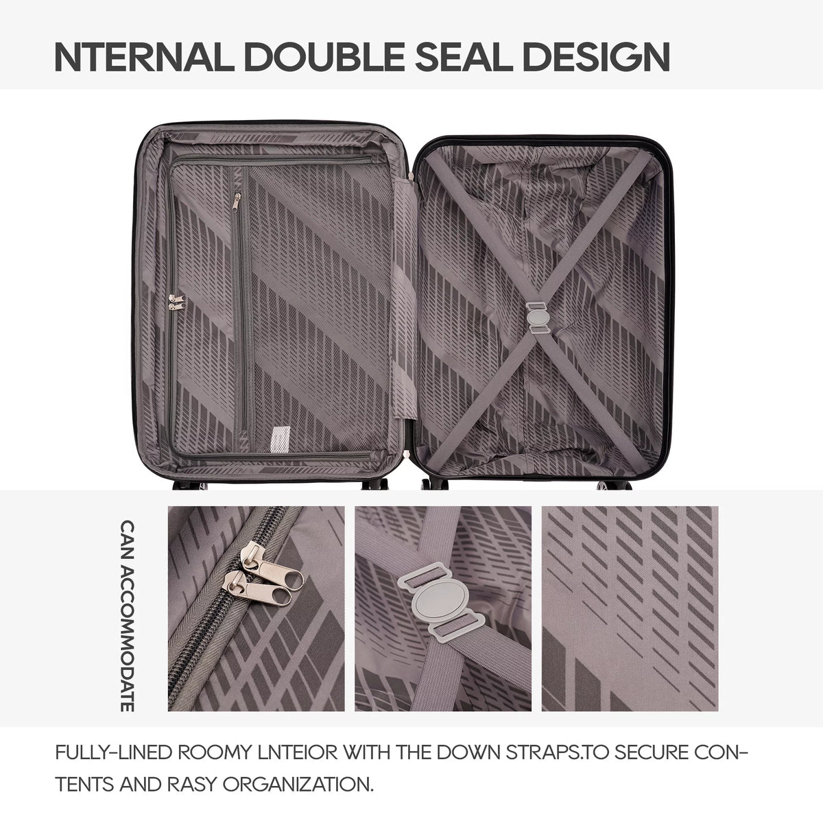 Expandable Hard Shell 3 Piece Luggage Set with Spinner Wheels V49643