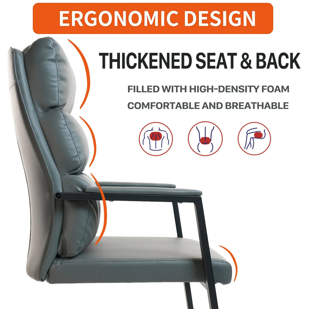 Gray 4 Pack Bonded Leather Office Guest Chair with Sled Base Q284137