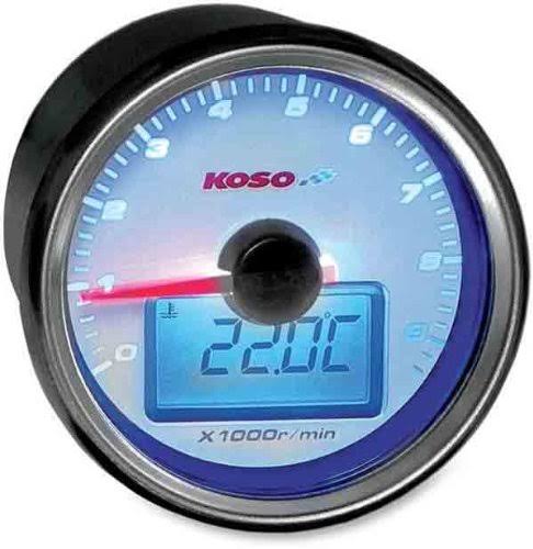 GP-Style Universal Tachometer with Temperature Gauge White Background K397