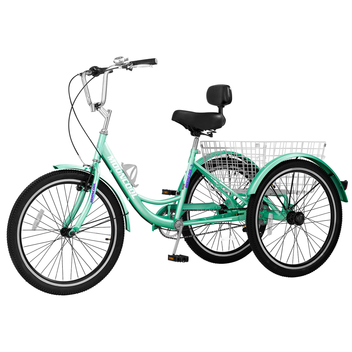 Adult Tricycles Single Speed 24 inch Three Wheel Bike Cruiser Trike with Low-Step Through Frame Large Basket Z668678