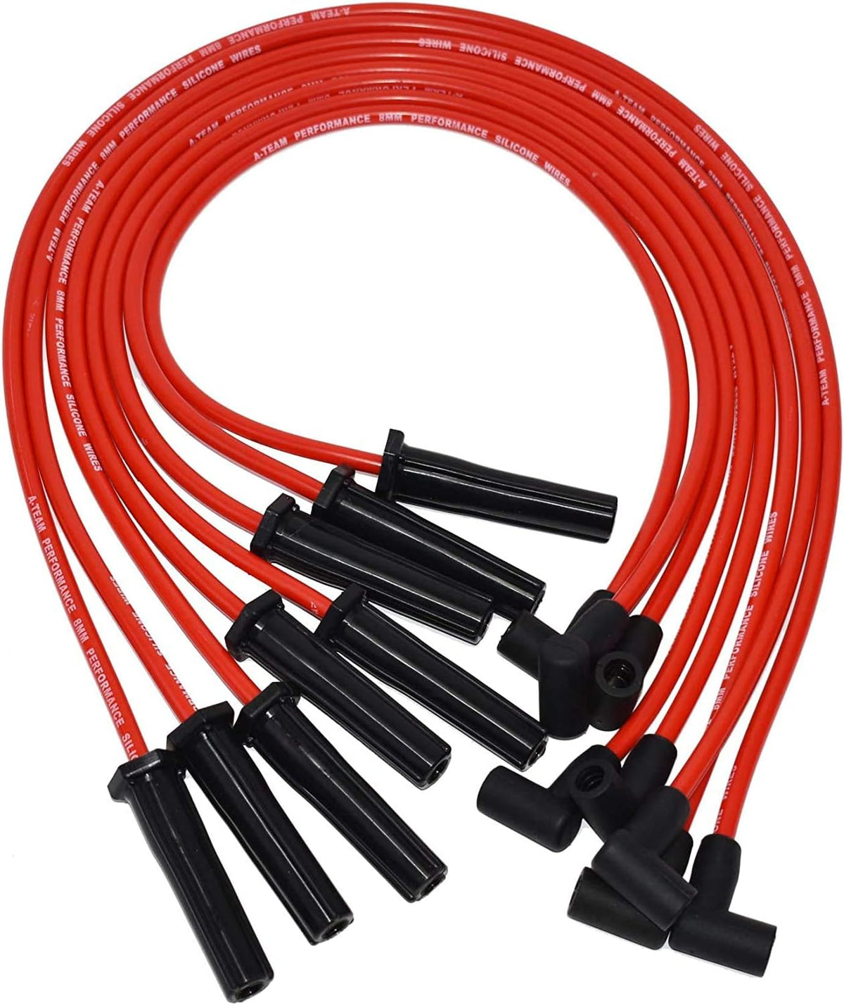 Red 8.0mm Spark Plug Wires & 45K Volt Coil Distributor G63892