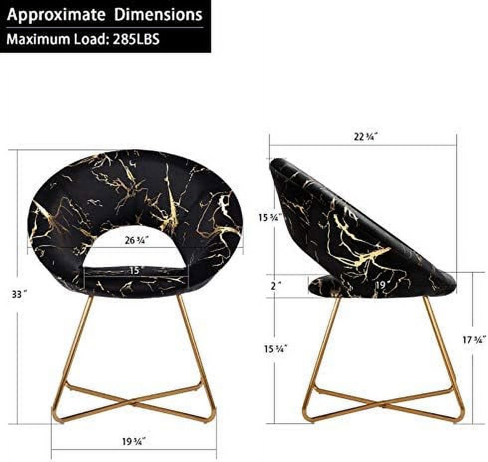 Khaki Velvet Upholstered Arm Chair with Golden Metal Frame Legs S924735