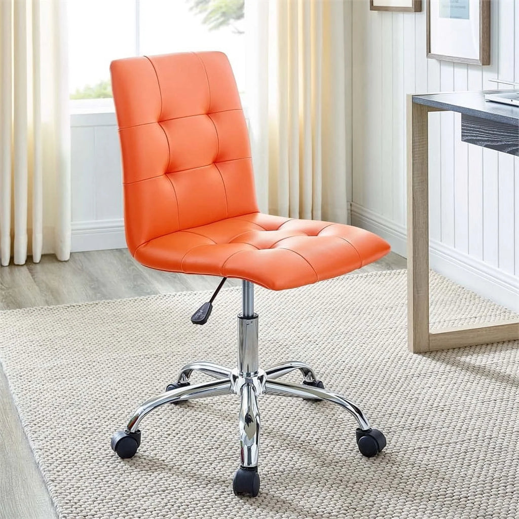 Orange Faux Leather Swivel Office Chair K78507