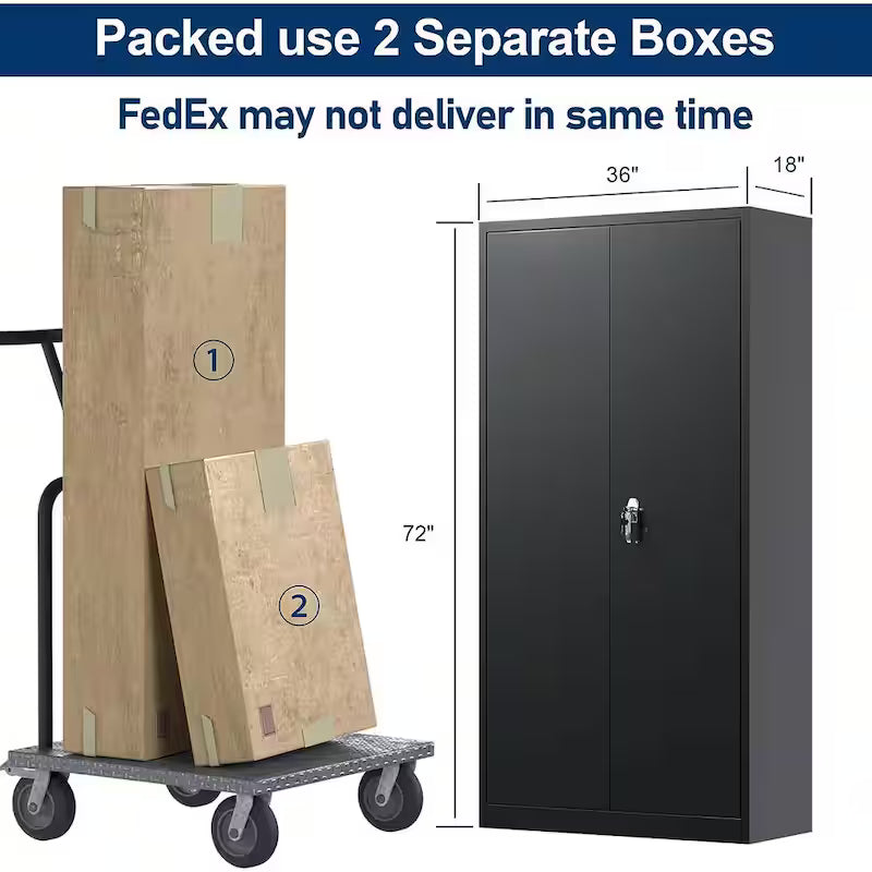Metal Storage Cabinet Set in Black J25441