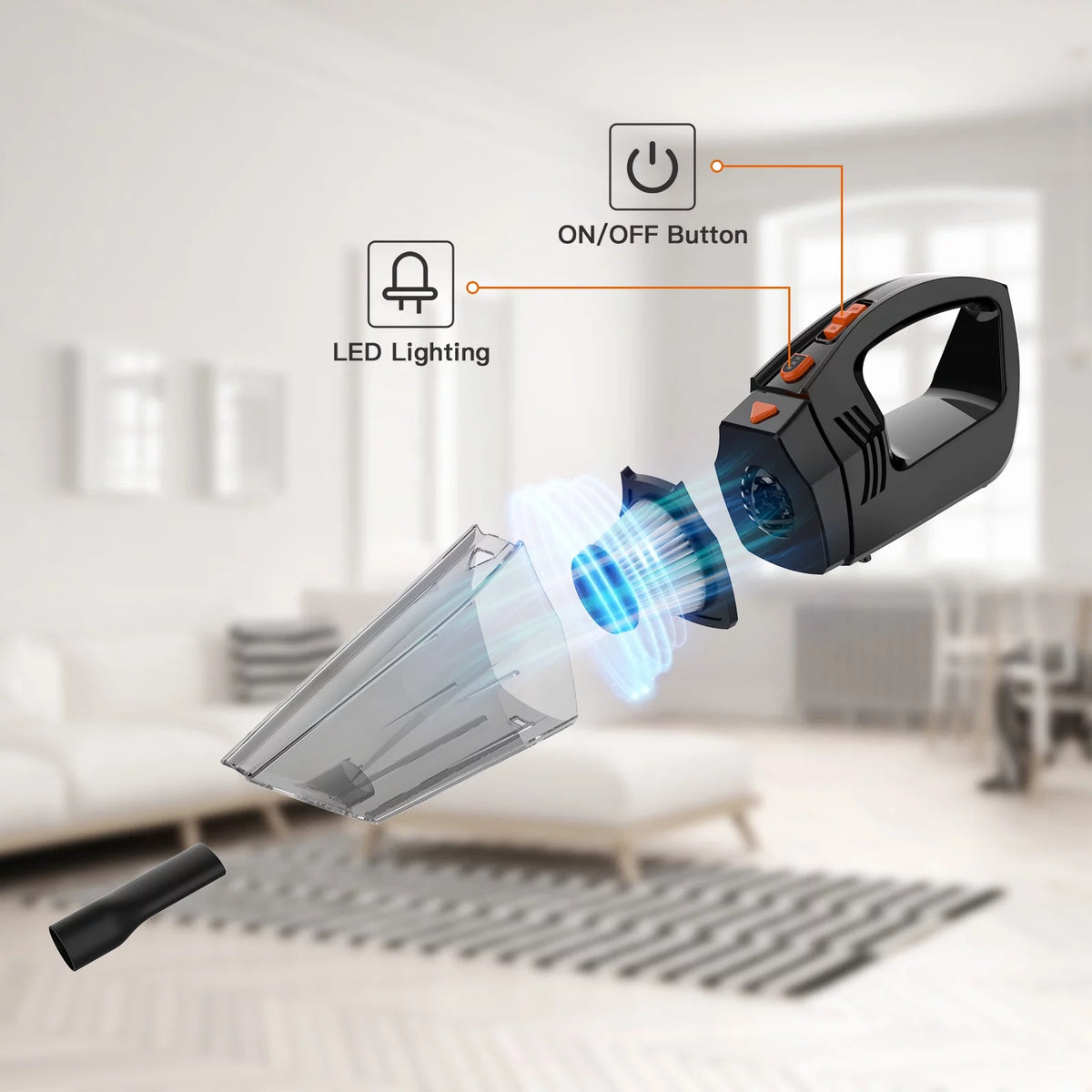Portable Cordless Handheld Car Vacuum Cleaner E44543