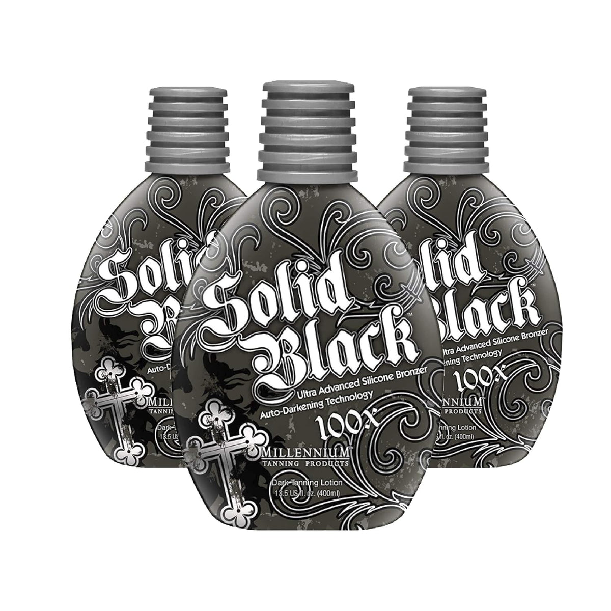 Solid Black 100X Indoor Tanning Lotion, 13.5 Fluid Ounces, 3-pack U3955