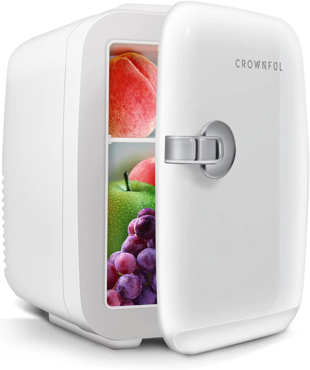 4 Liter 6 Can Portable Cooler and Warmer Pink Mini Fridge V52191
