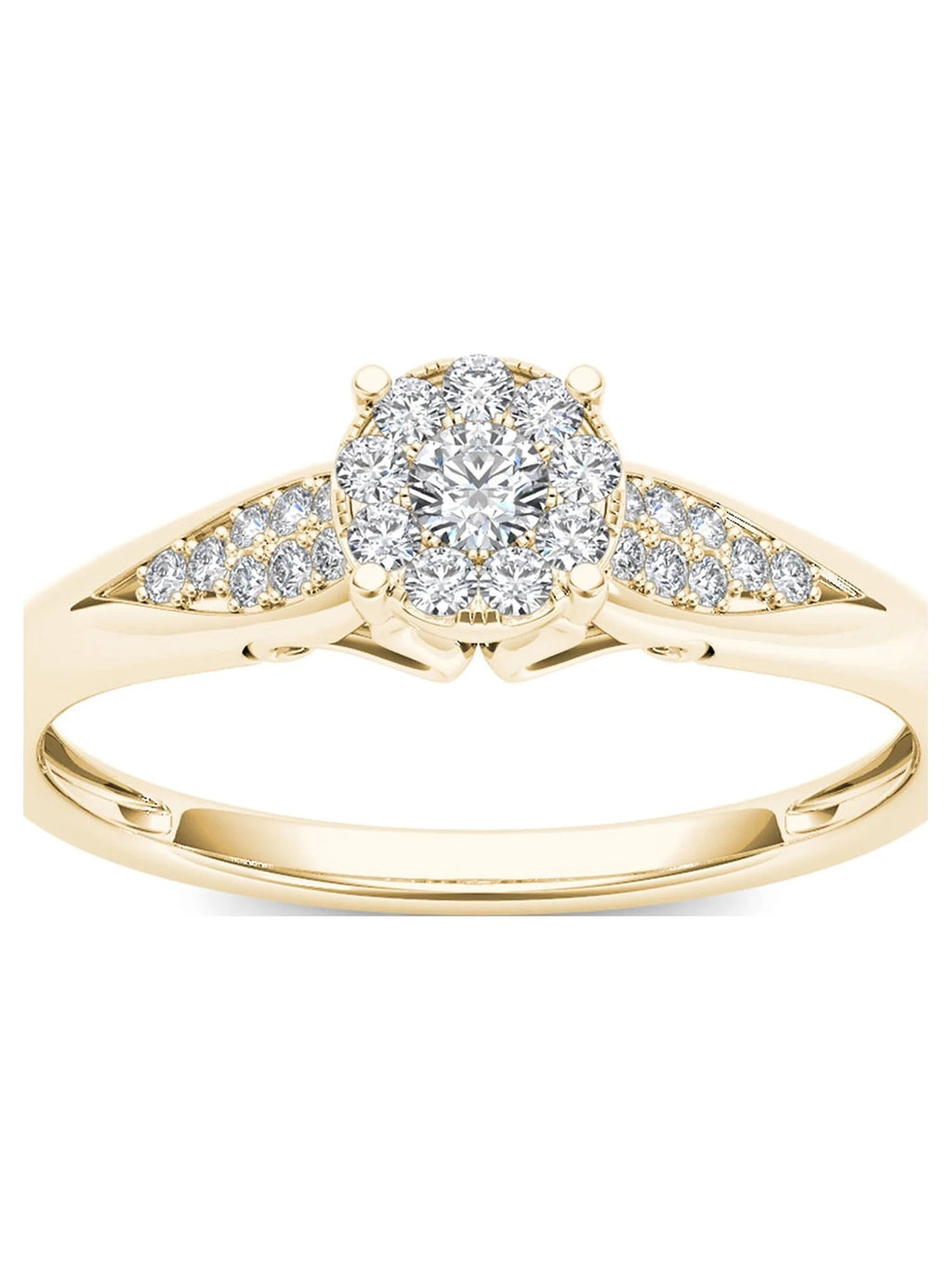 10K Yellow Gold Diamond Cluster Ring A674