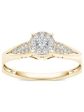 10K Yellow Gold Diamond Cluster Ring A674