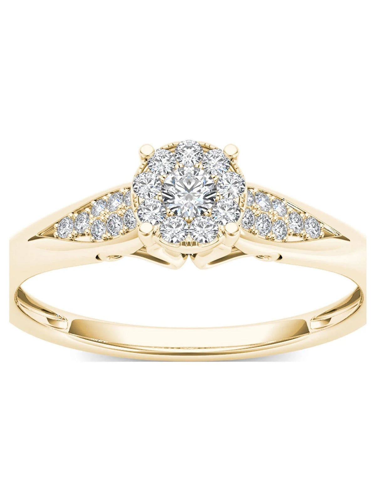 10K Yellow Gold Diamond Cluster Ring A674