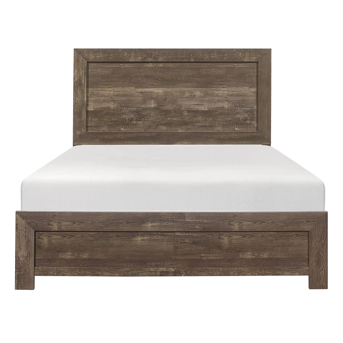 Queen Size Sleigh Bed Dresser Mirror Night Stand Rustic Brown Z815938