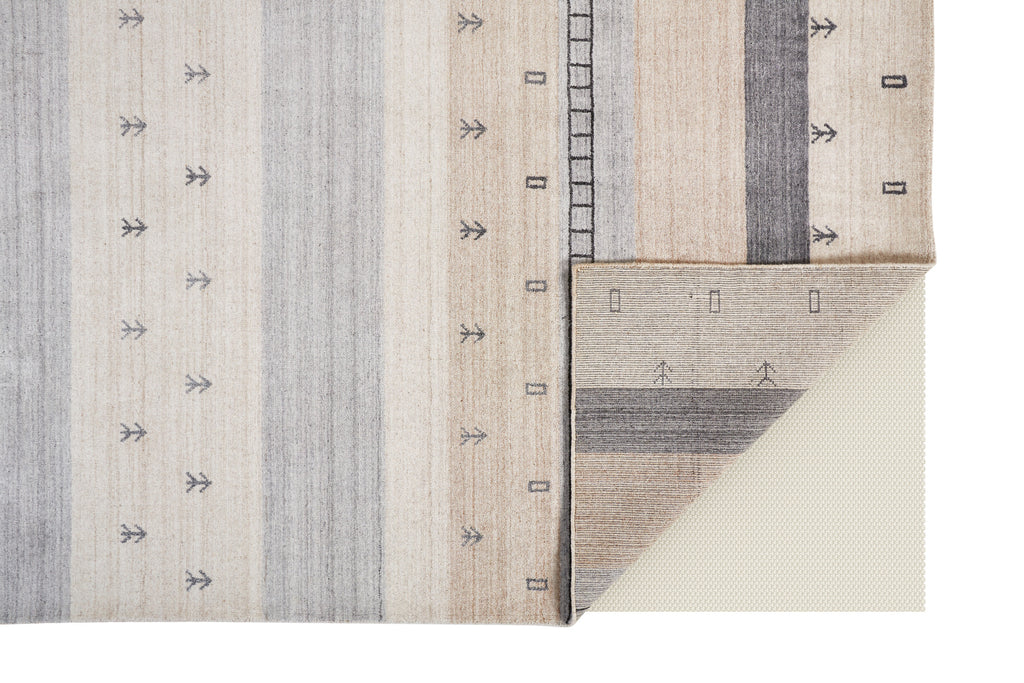 Ivory Tan Gray Handmade Area Rug Z4743