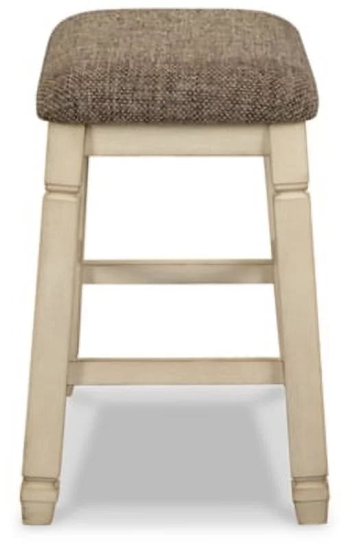 Antique White Counter Height Barstool Set of 2 O328