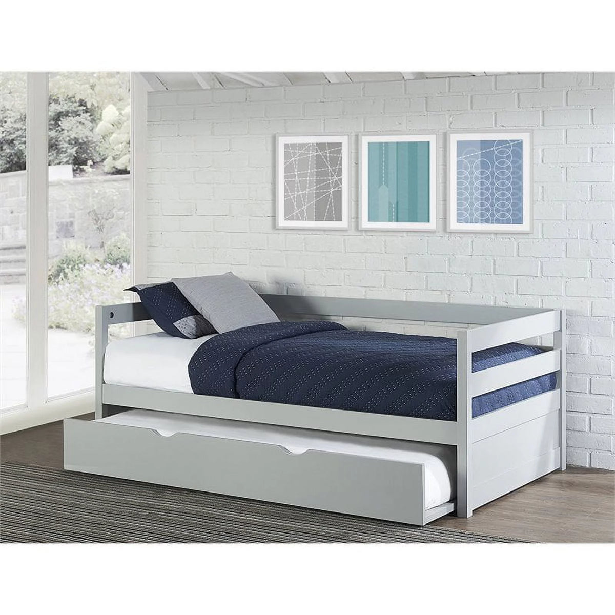 Gray Daybed with Trundle G6936