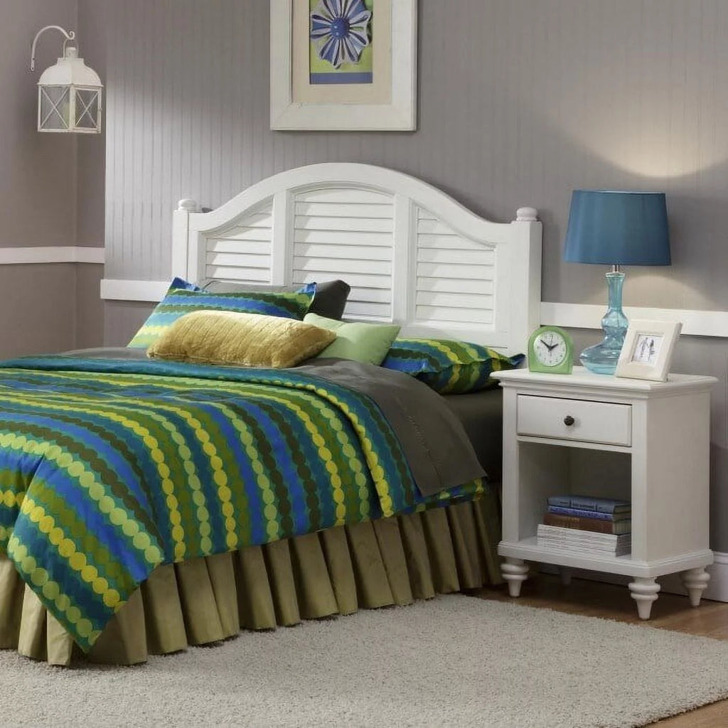 White Headboard and Night Stand D98752