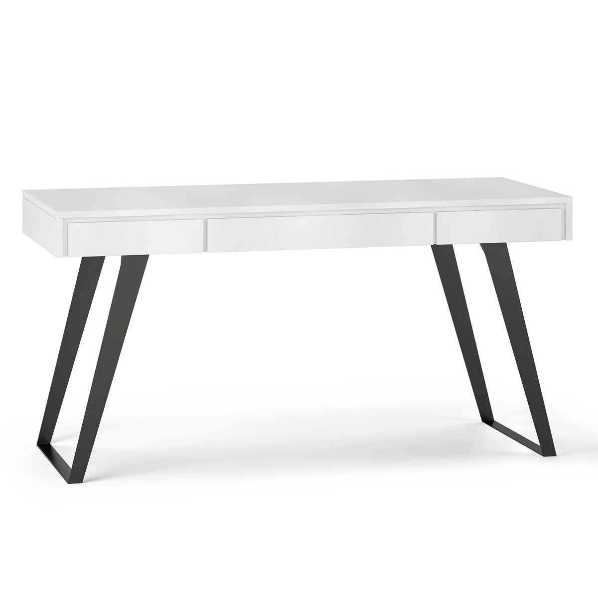 Distressed White Wood Desk with Keyboard Tray T17129