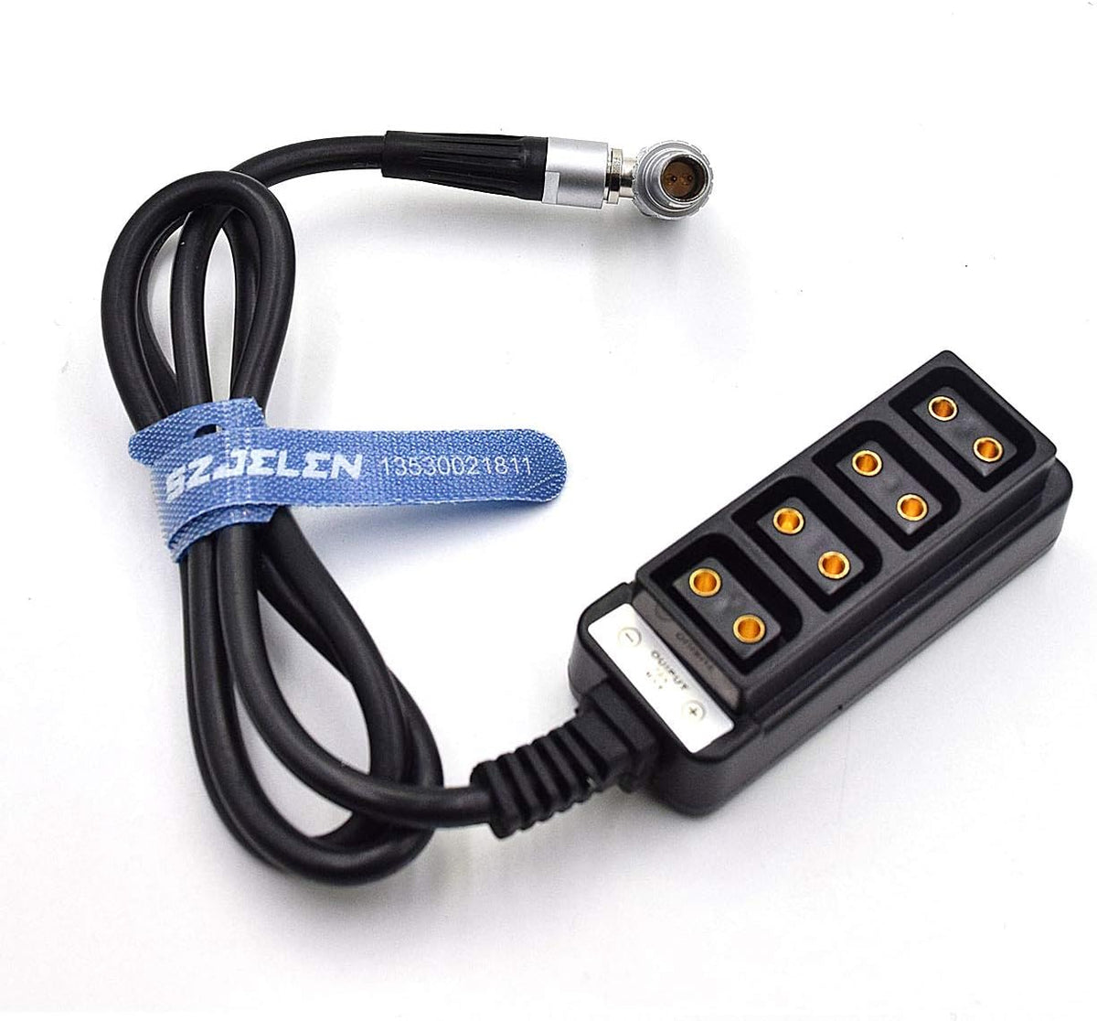 2-Pin Plug to 4-Port D-Tap Hub Adapter Splitter Cable, Pack of 2 V3399