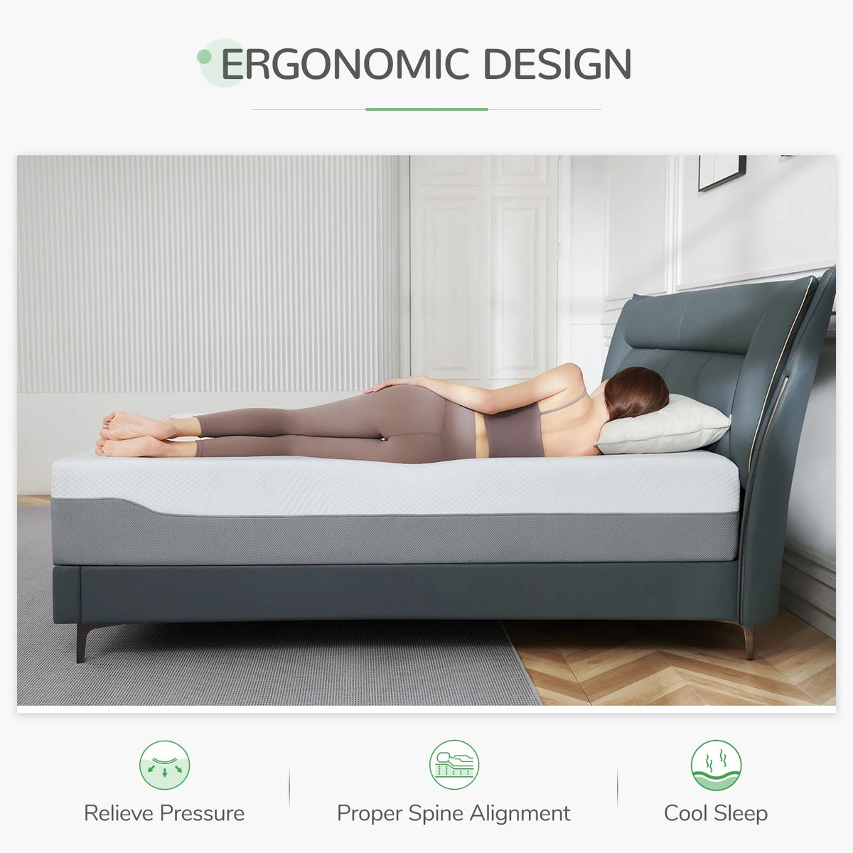 12 Medium Firm Gel Memory Foam Mattress, Full Size C85980