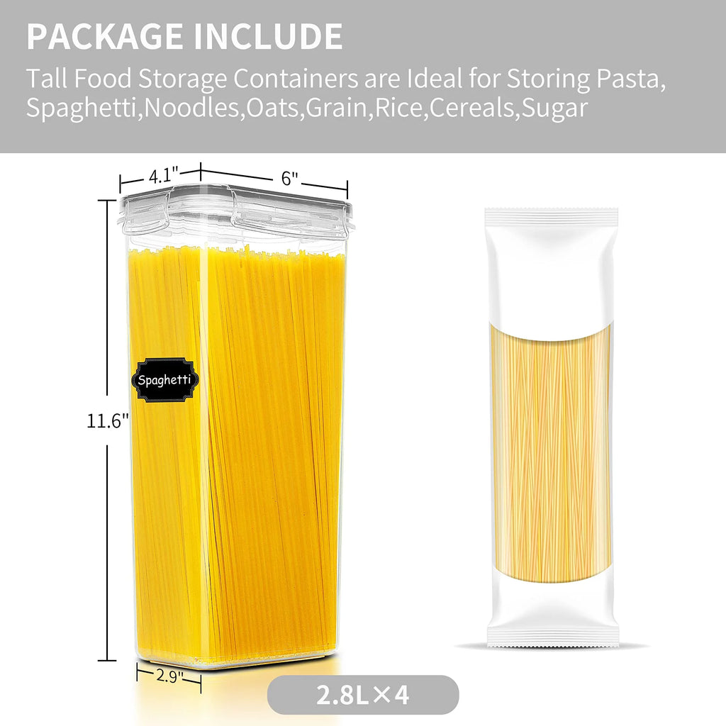 Airtight 4 PCS 2.8L BPA Free Food Storage Containers with Lids B236443
