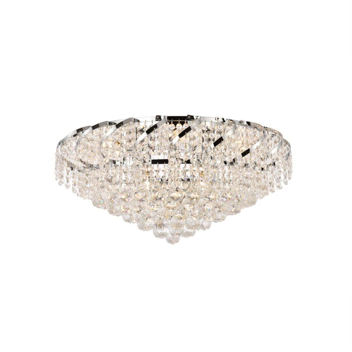 10 Light Chrome Flush Mount Clear Crystal I171752