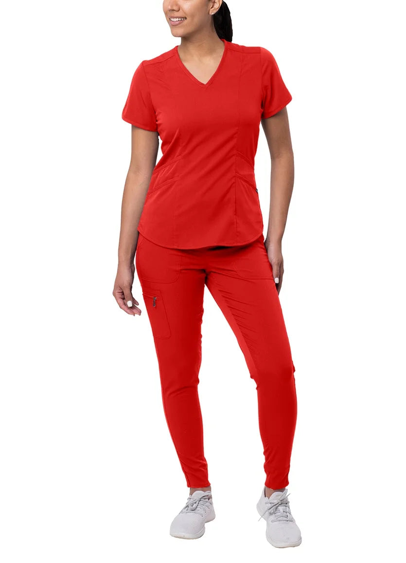 Modern V-Neck Scrub Top & Yoga Jogger Scrub Pants B891
