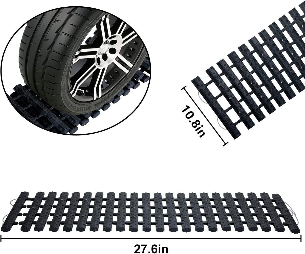 Tire Traction Mats Portable for Snow Ice Mud and Sand 2PCS 27.6in M458
