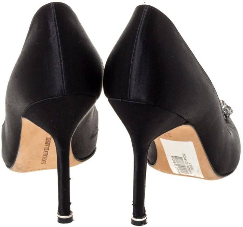 Black Satin Pump M13748