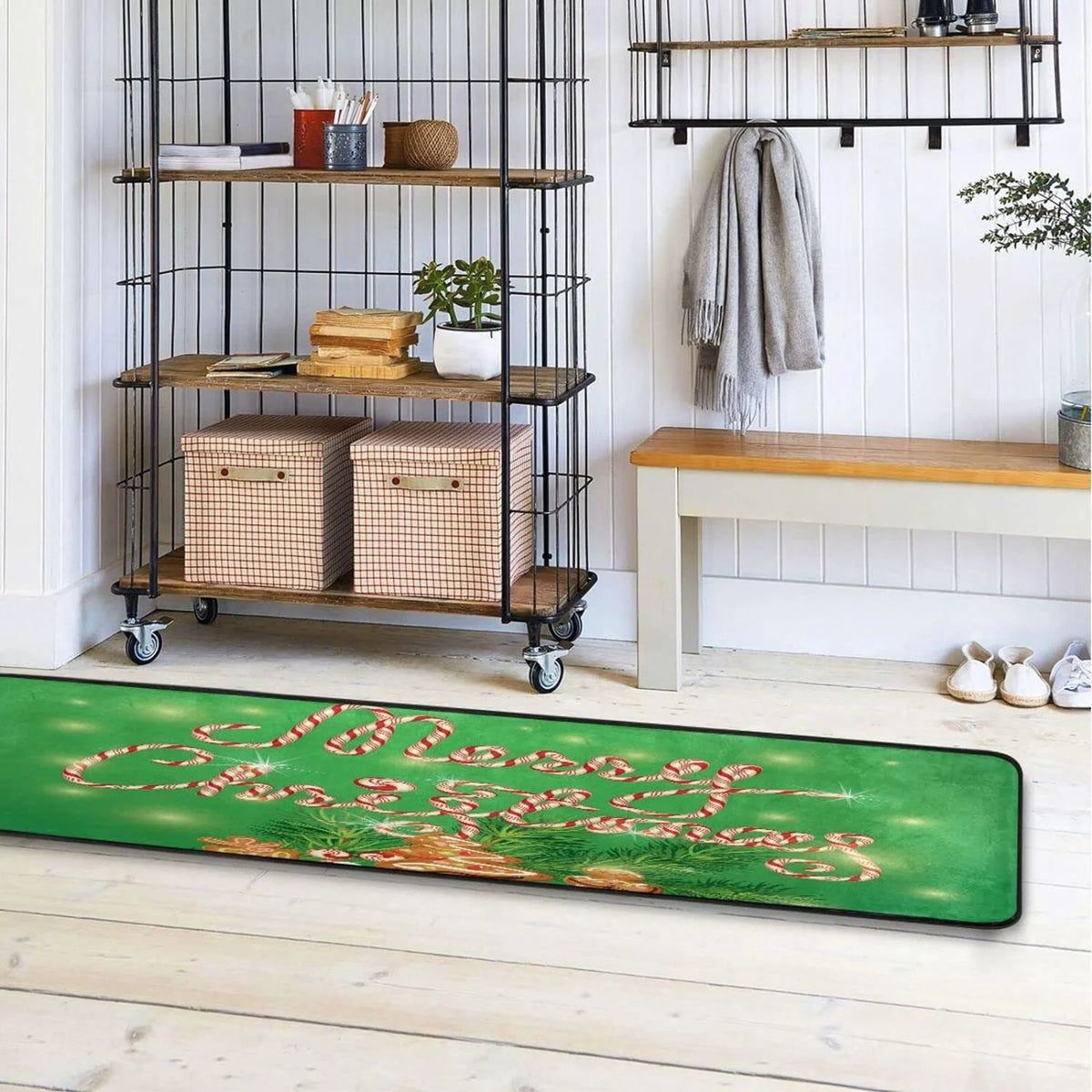 2'x6' Christmas Kitchen Runner Rug with Rubber Backing V60115