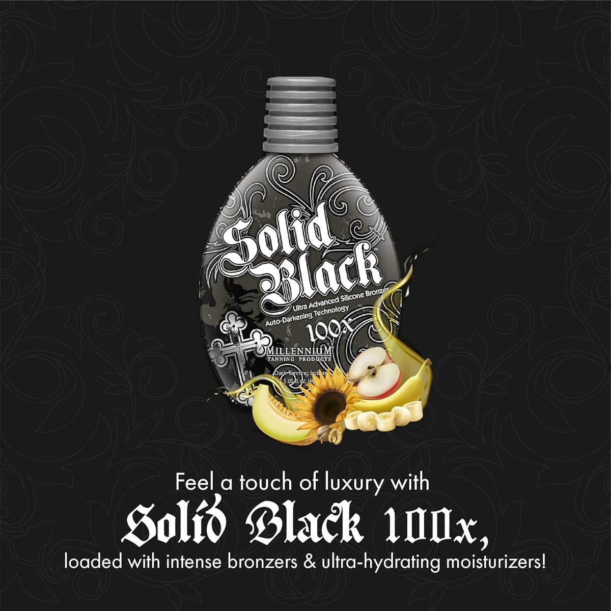 Solid Black 100X Indoor Tanning Lotion, 13.5 Fluid Ounces, 3-pack U3955