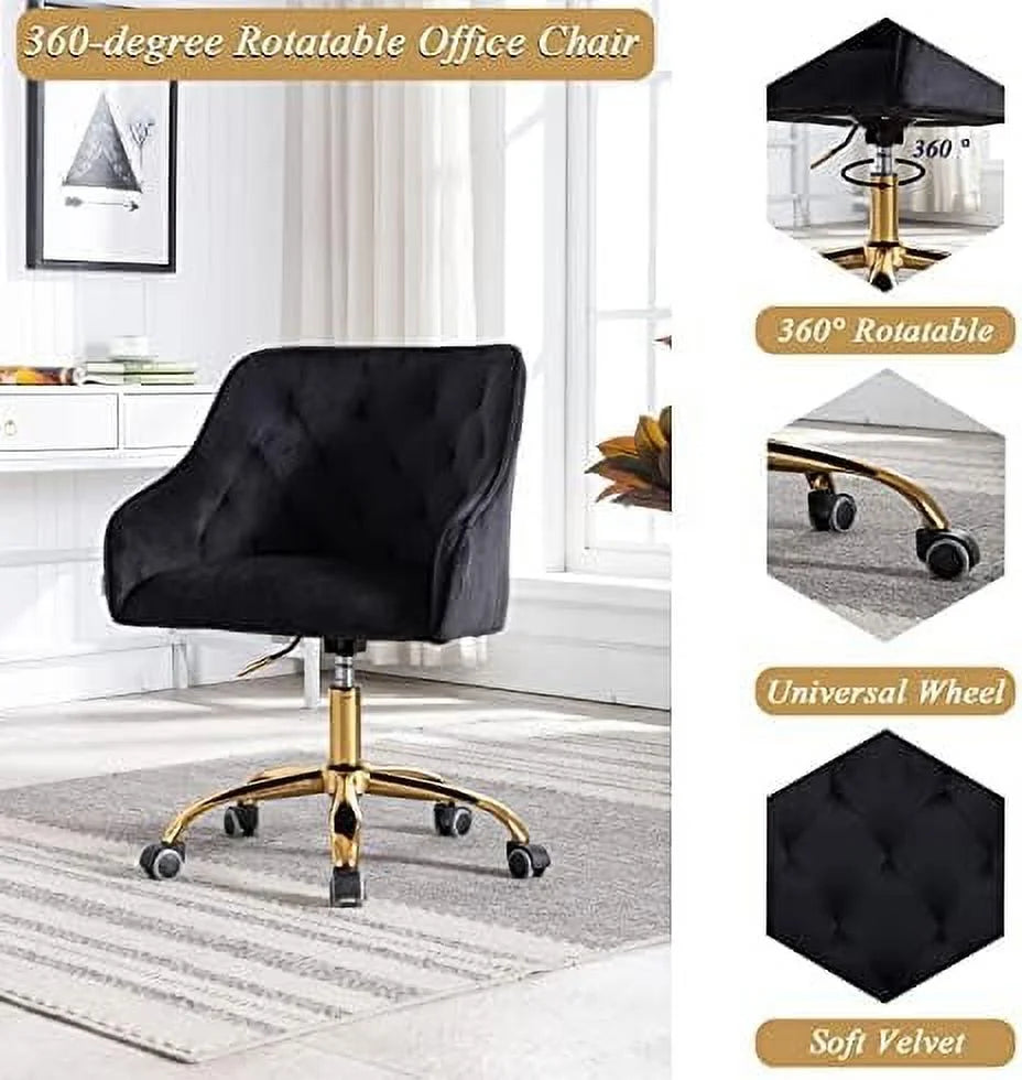 Velvet Swivel Task Chair with Adjustable Height H850850