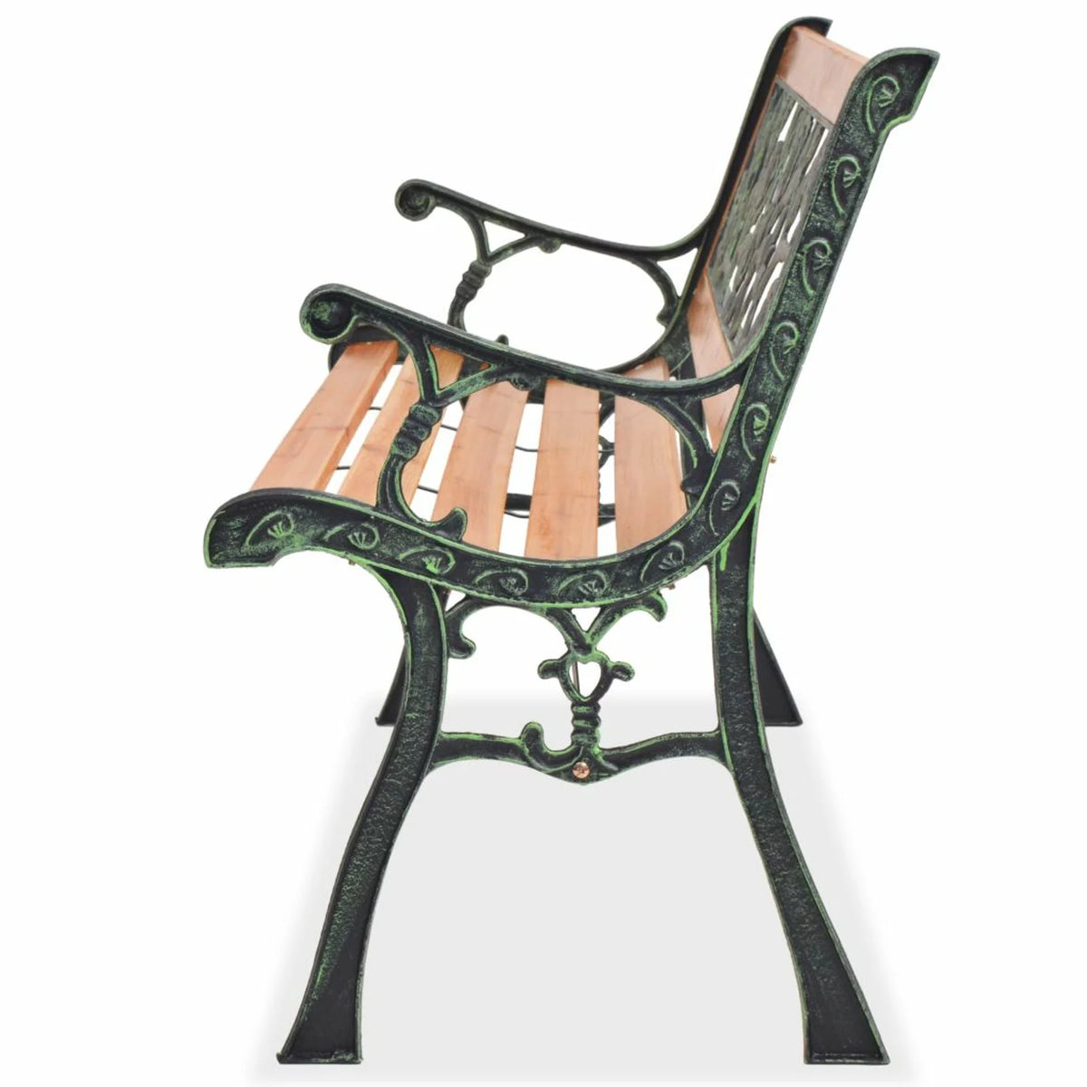 2 Persons Rose-Patterned Metal Garden Bench Z942251