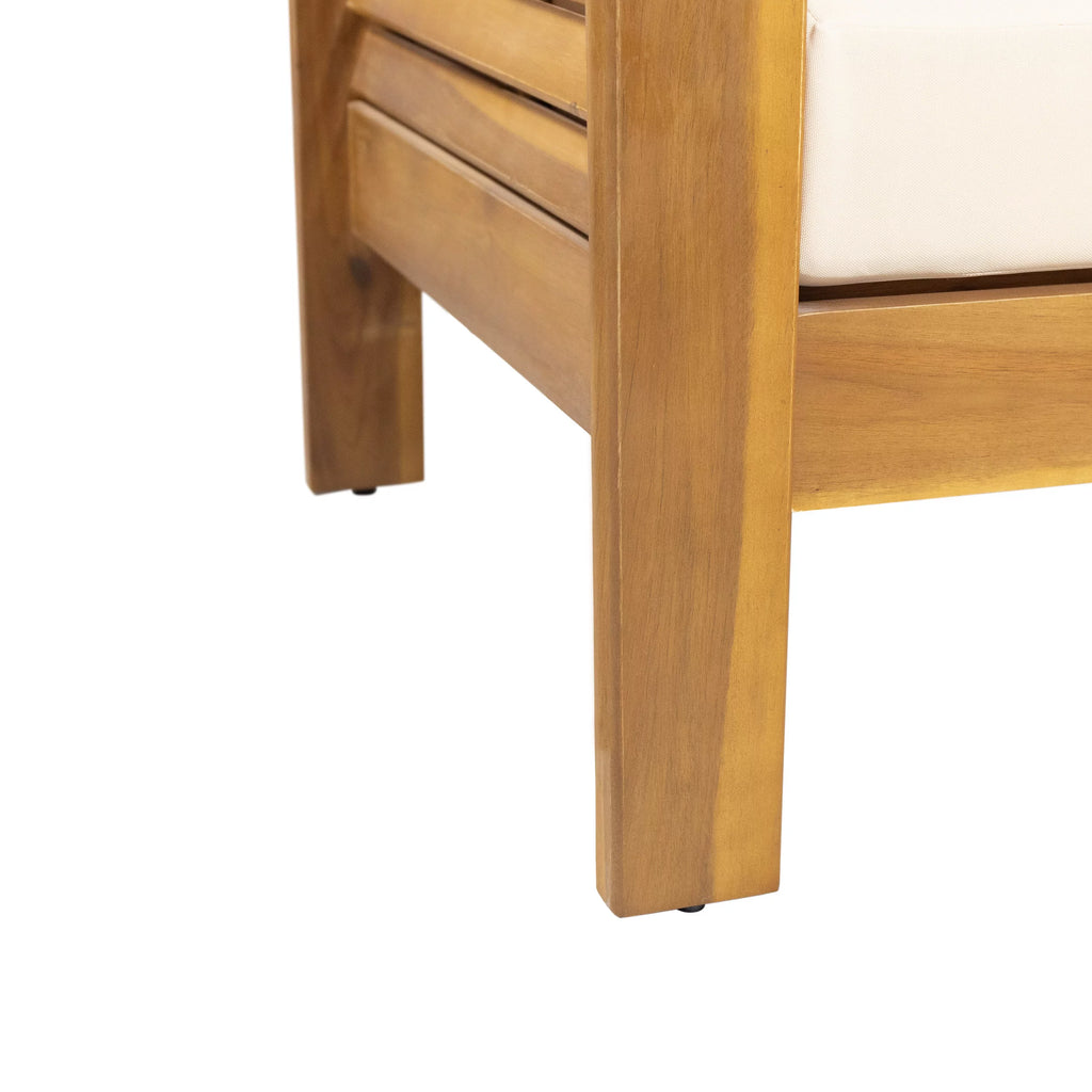 Acacia Wood Outdoor Loveseat and Coffee Table Set with Cushions A1691