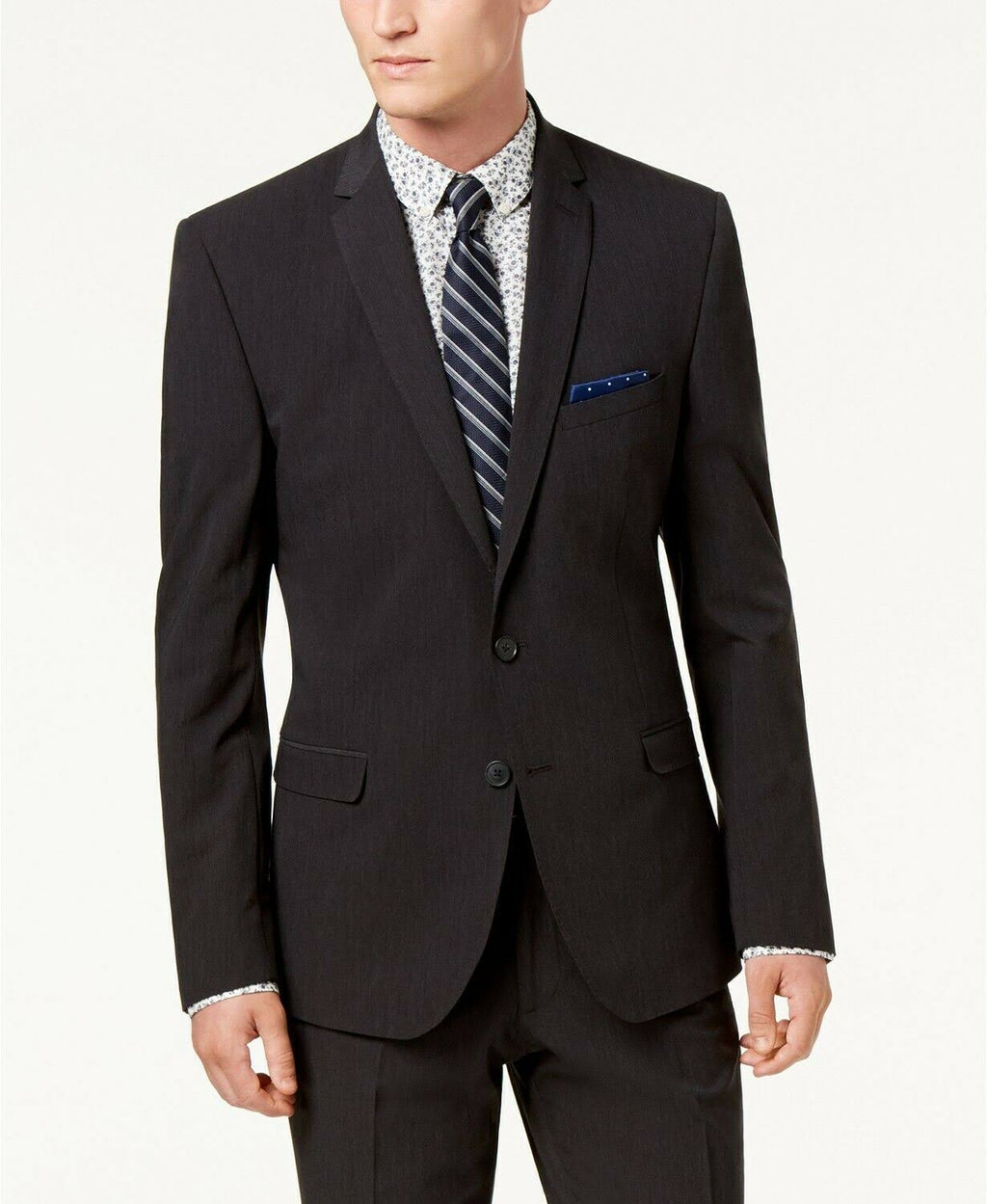 Black Modern Fit Two-Button Suit X2145
