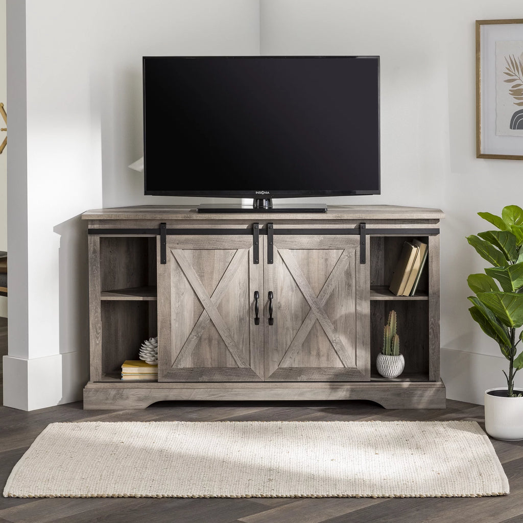 White Oak Corner TV Stand T32963