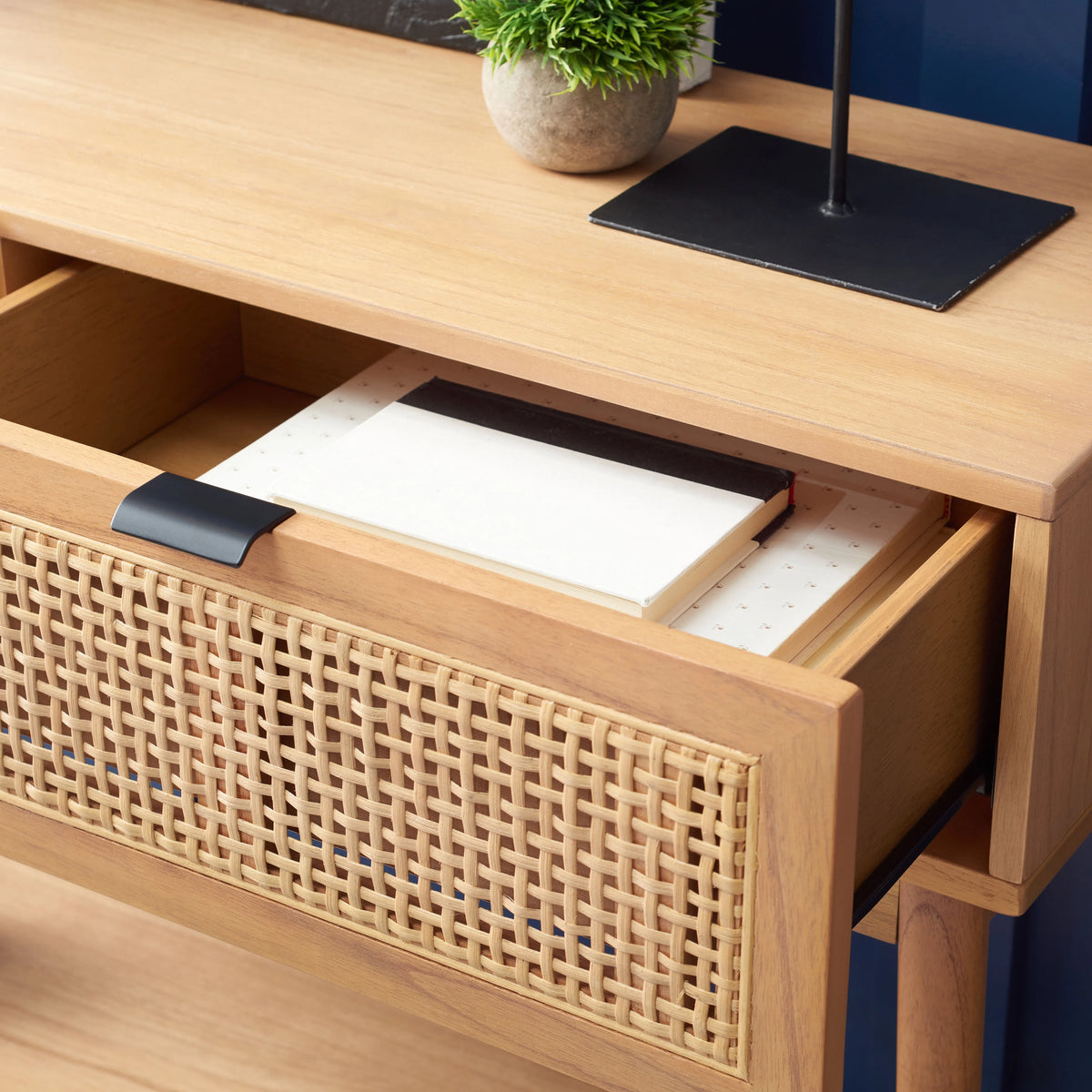 Natural Wood Console Table with Drawer S282276