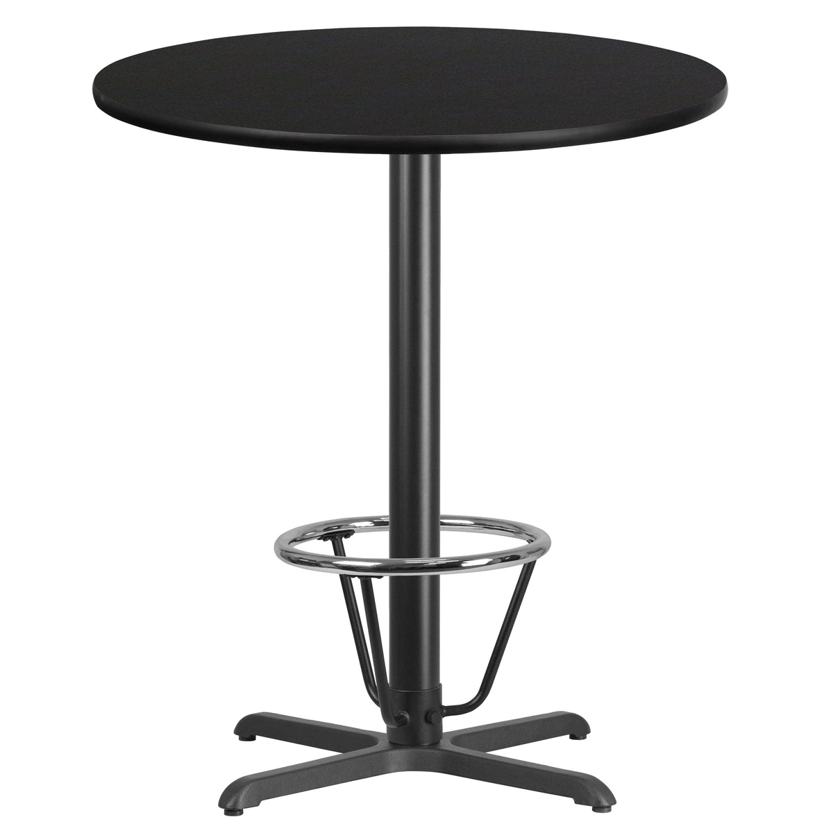 36'' Round Black Laminate Table Top with Bar Height Table Base T2197