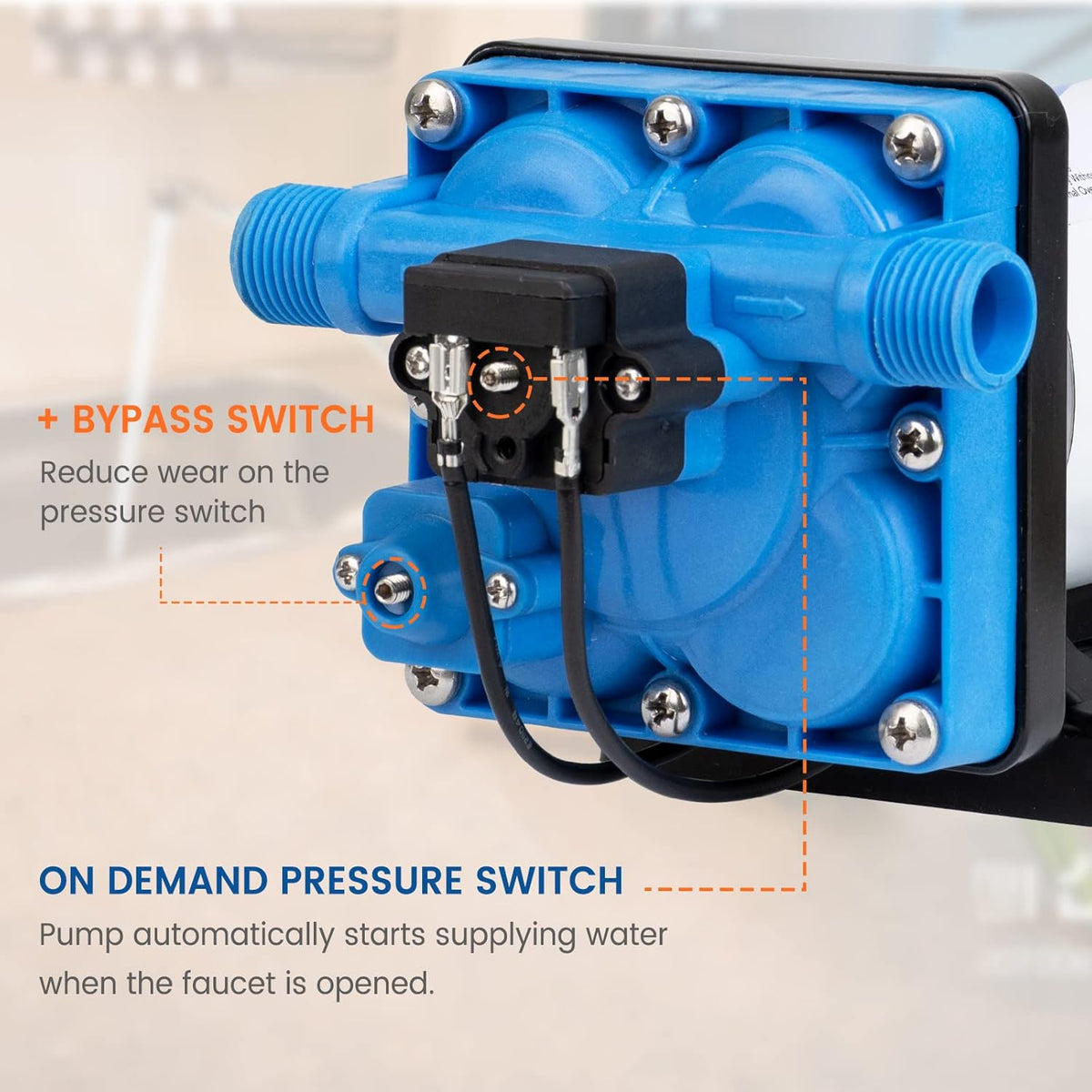 110V AC Water Pressure Pump 5.0GPM 55PSI Self Priming RV Water Pump S214855