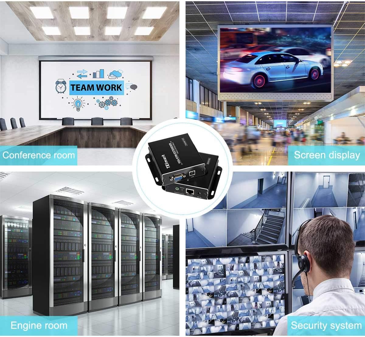1080P 60Hz USB VGA KVM Extender Over Cat5e Cat6 Ethernet Cable J7701