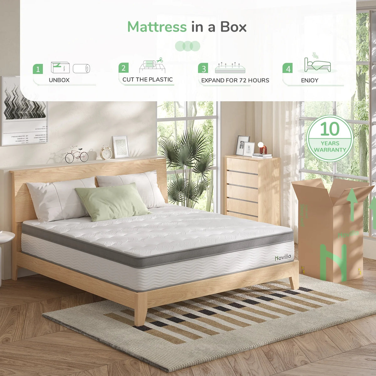 12" Gel Memory Foam Pocket Spring Hybrid Mattress Queen Size P541